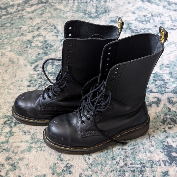 Dr. Martens Shoes - Dr. Martens Black 14 Eye Steel Toe Boot